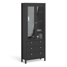 Load image into Gallery viewer, Madrid China cabinet 2 doors w/glass + 3 drawers in Matt Black
