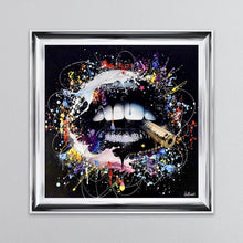 Load image into Gallery viewer, Black Lips Framed Wall Art
