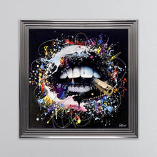 Load image into Gallery viewer, Black Lips Framed Wall Art
