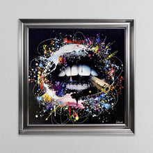 Load image into Gallery viewer, Black Lips Framed Wall Art
