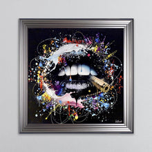 Load image into Gallery viewer, Black Lips Framed Wall Art
