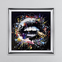 Load image into Gallery viewer, Black Lips Framed Wall Art
